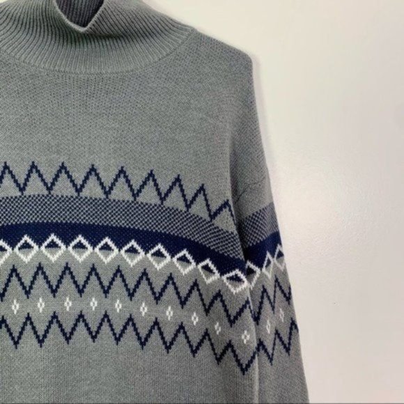 NWT Melrose and Market Turtleneck Long Sleeve Fair Isle Print Sweater Dr… - Picture 3 of 6